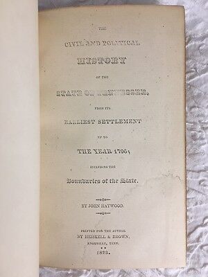 RARE 1823 Haywood Civil Political History TENNESSEE Indian Warfare, Franklin 1st-image