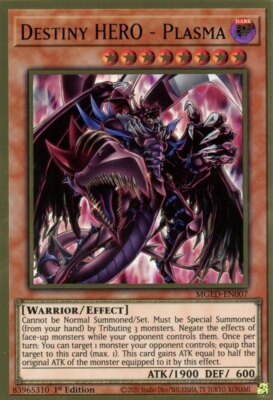 Yugioh! LP Destiny HERO - Plasma - MGED-EN007 - Premium Gold Rare - 1st Edition -image