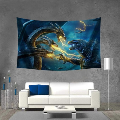 King of The Monsters Tapestry Godzilla Art Wall, Tapestry Room Decor-image