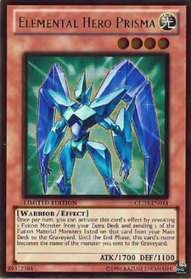 Elemental Hero Prisma GLD3-EN014 Limited Edition Gold Rare LP - YUGIOH-image