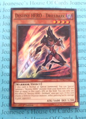 DESO-EN001 Destiny HERO - Drilldark Super Rare Yu-Gi-Oh Card 1st Edition New-image