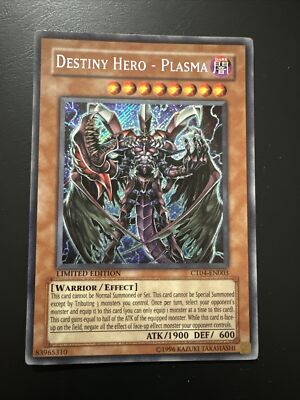 Yugioh - Destiny HERO Plasma CT04-EN003 Secret Rare Limited Edition - Great Cond-image