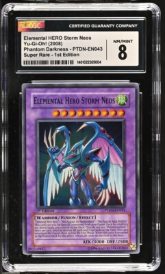 Yu-Gi-Oh! CGC 8 NM/MT Elemental Hero Storm Neos PTDN-EN043 Super Rare 1st Ed.-image