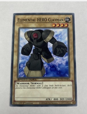 Yugioh Elemental HERO Clayman Sgx3-ena04 Duelists of Shadows Common 1st Edition-image