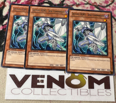 3x (M/NM) - Destiny HERO - Disk Commander - RYMP-EN035 - Rare 1st Edition YuGiOh-image
