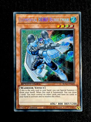 🔥 YUGIOH • ELEMENTAL HERO BUBBLEMAN • SECRET RARE • SGX2-ENA08 • 1st • NM 🔥-image