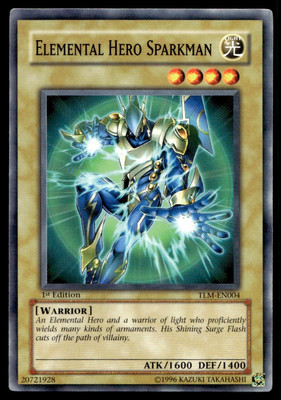 1996 Yu-Gi-Oh! 1st edition Elemental Hero Sparkman #TLM-EN004 Uncirculated NMT.-image