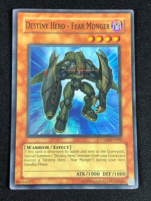 YUGIOH DESTINY HERO FEAR MONGER CP06-EN002 SUPER (MP)-image
