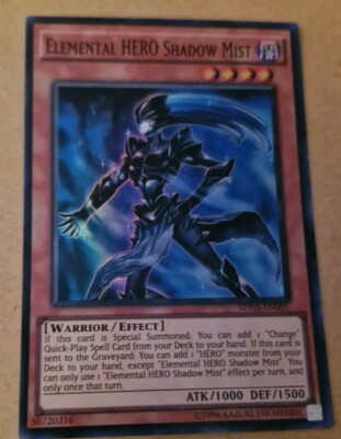 Yugioh Elemental HERO Shadow Mist SDHS-EN001 Super Rare M/NM Yu-Gi-Oh!-image