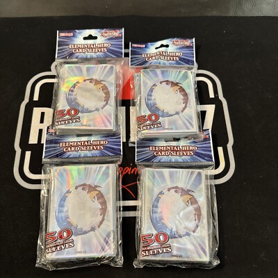 KONAMI YUGIOH ELEMENTAL HERO CARD SLEEVES (DECK PROTECTORS) (Lot Of 4) 50 Ct-image