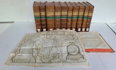 1789-92 BIBLE COMMENTARY by A. CALMET 11 VOLUMES ILLUSTRATED w/ MAPS antique-image