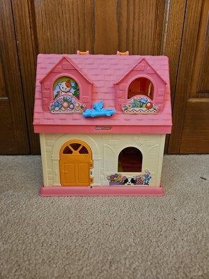 Vintage Fisher Price Little People Music & Sound Play Family House Pink  Works-image