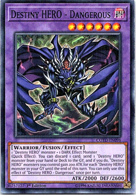 Destiny HERO - Dangerous COTD-EN096 Yu-Gi-Oh! Card Light Play 1st Edition -image