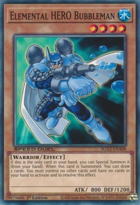 Yugioh! Elemental HERO Bubbleman - SGX2-ENA08 - Common - 1st Edition Near Mint -image