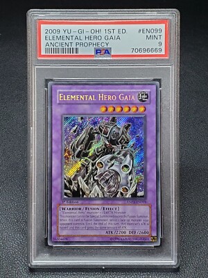 2009 Yugioh ANPR-EN099 Elemental Hero Gaia Secret Rare 1st Edition PSA 9 Mint-image