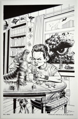 GODZILLA Print Bill Wray art 1988 Toho-image