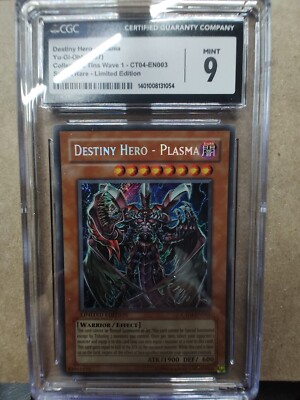 CGC 9 Yugioh CT04-EN003 Destiny Hero Plasma Secret Rare 2007 Tin Limited Edition-image