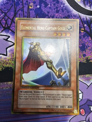 YuGiOh Elemental Hero Captain Gold GLD2-EN025 Gold Series Limited Edition NM-image
