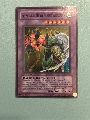 Yugioh - Elemental Hero Flame Wingman DP1-EN010 Super Rare 1st Edition Mint-image