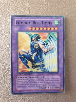 YUGIOH ELEMENTAL HERO TEMPEST PARALLEL RARE MF02-EN001 LTD ED NM-image