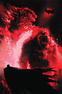 SDCC 2024 DC Exclusive GODZILLA KING KONG BATMAN POSTER-image