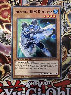 Yugioh! Elemental HERO Bubbleman - SGX1-ENA08 - Common - 1st Edition Near Mint, -image