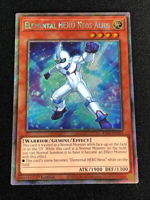 YUGIOH ELEMENTAL HERO NEOS ALIUS RA03-EN184 1ST PLATINUM SECRET-image
