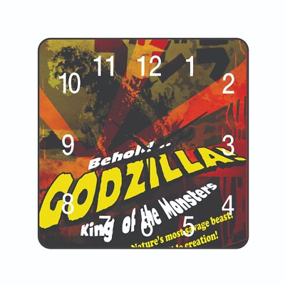 Godzilla King Of Monsters Movie Poster art Wall Clock  Retro a Hanging Piece-image