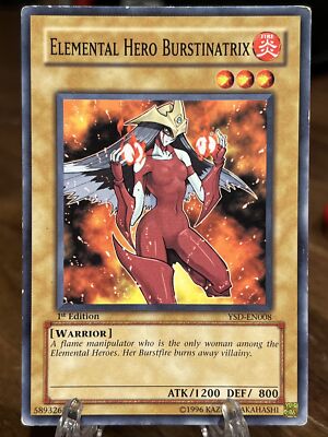 Yu-Gi-Oh! TCG Elemental Hero Burstinatrix 2006 YSD-EN008 1st Ed Common LP-image