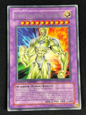 YUGIOH ELEMENTAL HERO ELECTRUM MDP2-EN001 RARE (MP)-image