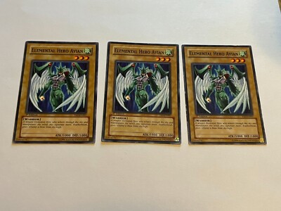 3x Elemental Hero Avian - YSD-EN007 Yugioh Yu Gi Oh! 3 x3 Playset 1st Edition-image