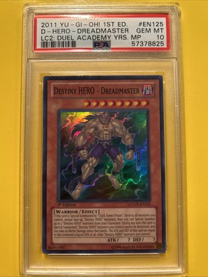 YuGiOh DESTINY HERO-DREADMASTER #LCGX-EN125🔥PSA 10 GEM🔥1st ED-2011 SUPER RARE-image