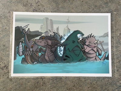 Kaiju Mon Art Print by Mike Vasquez (2015) SIGNED-image