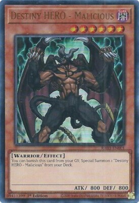 Destiny HERO - Malicious (RA03-EN001) - Ultra Rare - 1st Edition-image