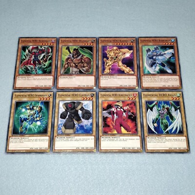 Yugioh Elemental HERO 8 Card Set Avian Burstinatrix Sparkman Bubbleman Clayman-image