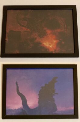2set SHIN GODZILLA framed clear file poster Kia Asamiya art picture Japan New-image