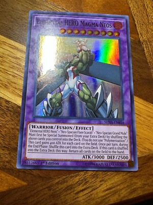 Elemental HERO Magma Neos SHVA-EN034 1st Edition Super Rare LP + BONUS-image