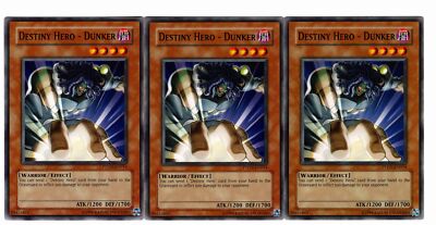 Yugioh - 3X Destiny Hero - Dunker - Common - Unlimited - PTDN-EN014 - Near Mint-image