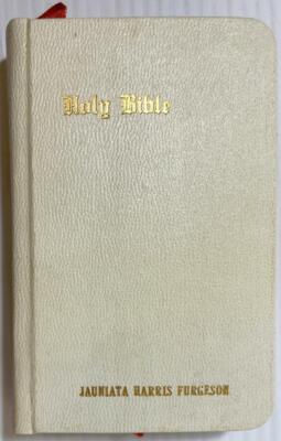 HOLY BIBLE KJV Oxford London LEATHER White KING JAMES cir1912 HB Maps-image
