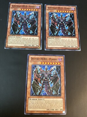 Yu Gi Oh Destiny Hero Plasma Rymp-en036 Common Rymp-de036 X3-image