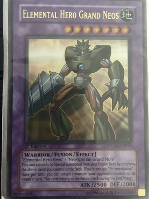 Yugioh Elemental Hero Grand Neos 1st Edition Near Mint Condition-image