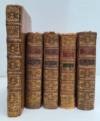 1774 VOYAGES of CAPTAIN COOK 4 vols plus ILLUSTRATED ATLAS antique in FRENCH-image