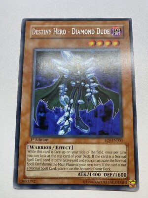 Yu-Gi-Oh! DESTINY Hero - Diamond Dude Rare 1st Edition EOJ-EN003 HP-image