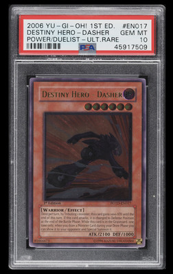 2006 Yu-Gi-Oh! Destiny Hero-Dasher #POTD-EN017 1st Edition PSA 10-image