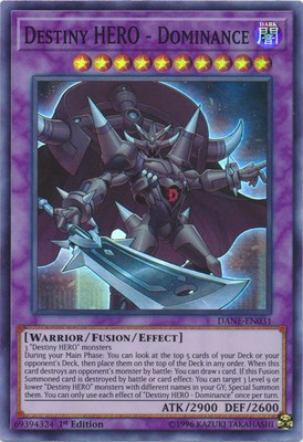 Destiny HERO - Dominance - DANE-EN031 - Super Rare - 1st Edition Near Mint Dark -image