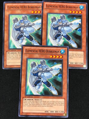 YUGIOH ELEMENTAL HERO BUBBELMAN LCGX-EN012 1ST COMMON X3 (NM)-image