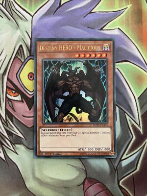 LEHD-ENA04 Destiny Hero - Malicious Ultra Rare 1st Edition NM Yugioh Card-image