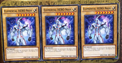 YUGIOH 3x Elemental HERO Neos RYMP-EN004 Common Unlimited Playset LP-image