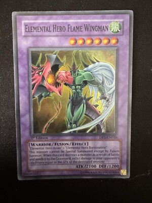 Elemental Hero Flame Wingman DP1-EN010 1st Edition Super Rare Yugioh Card-image