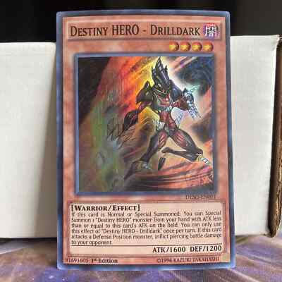 1ST EDITION DESTINY HERO - DRILLDARK 1996 DESO-EN001 YUGIOH CARD (LP/MP)-image